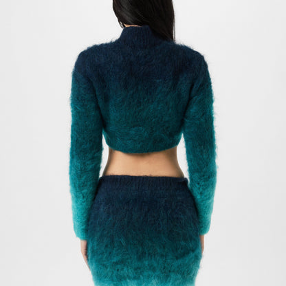 Gradient Mohair High Neck Jumper