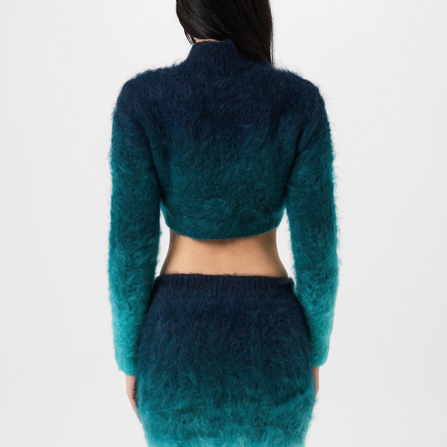 Gradient Mohair High Neck Jumper