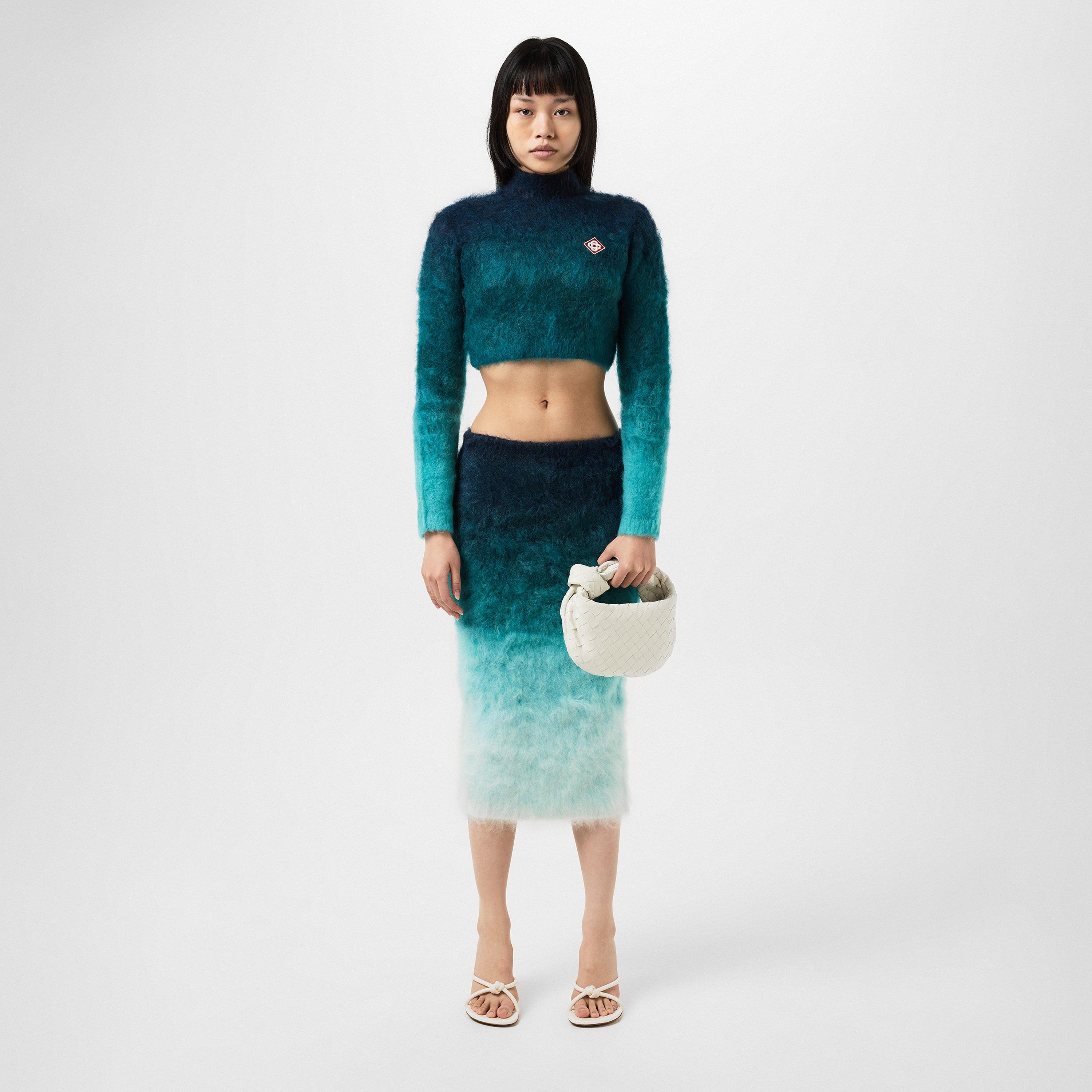 Gradient Mohair High Neck Jumper