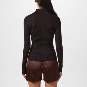 Polo Collar Knit Top