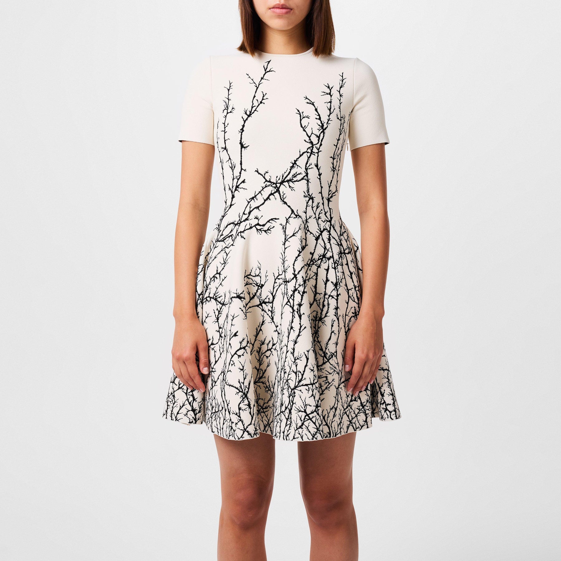 Cream Dress With Decorative Pattern