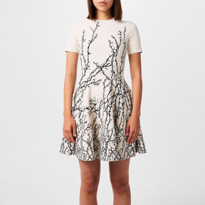 Cream Dress With Decorative Pattern