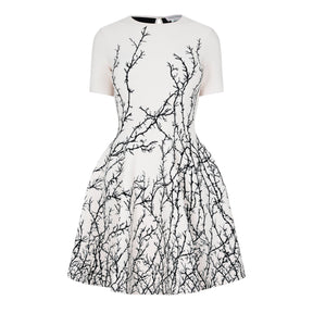 Cream Dress With Decorative Pattern
