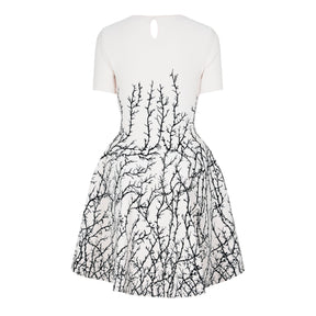 Cream Dress With Decorative Pattern