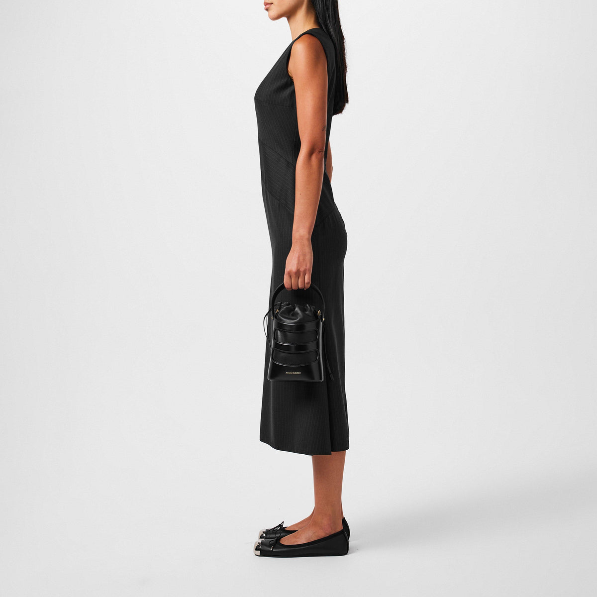 Alexander Mcqueen Pinstriped Midi Dress