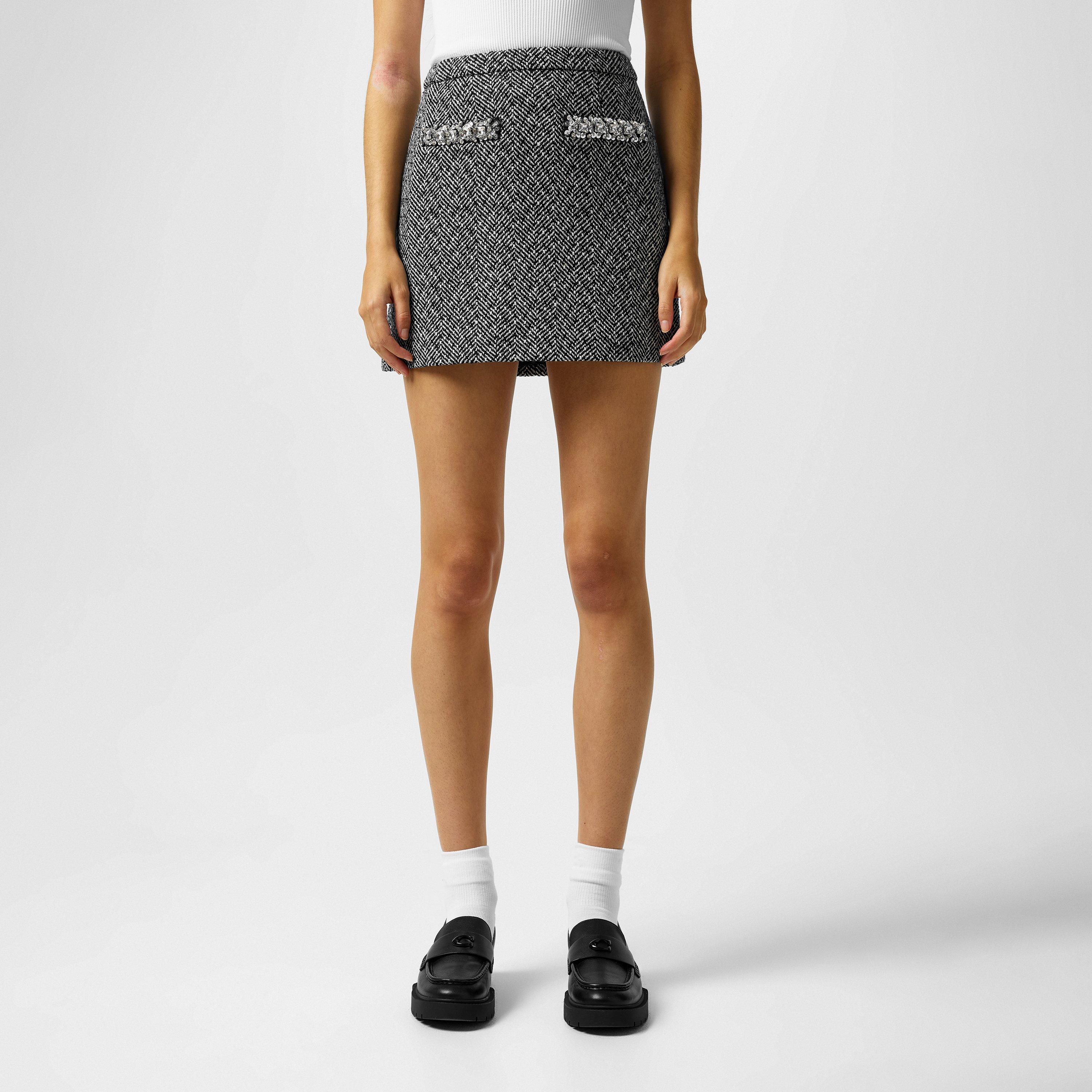 Herringbone Mini Skirt
