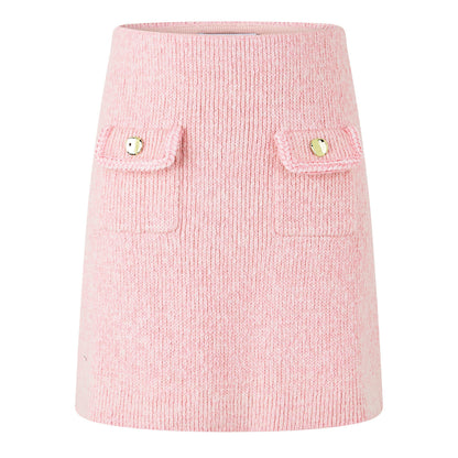 Mélange-Effect Mini Skirt