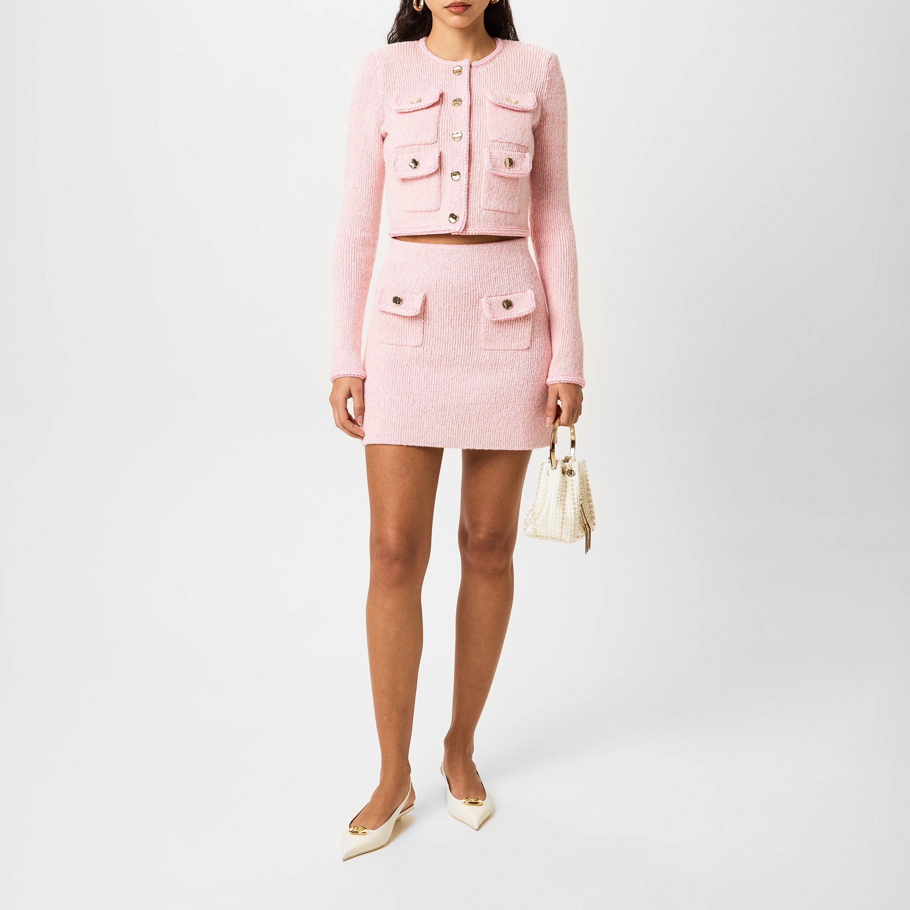 Mélange-Effect Mini Skirt