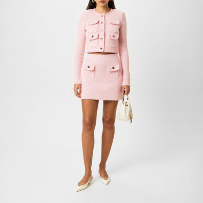 Mélange-Effect Mini Skirt