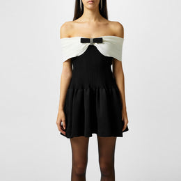 Knit Bow Mini Dress