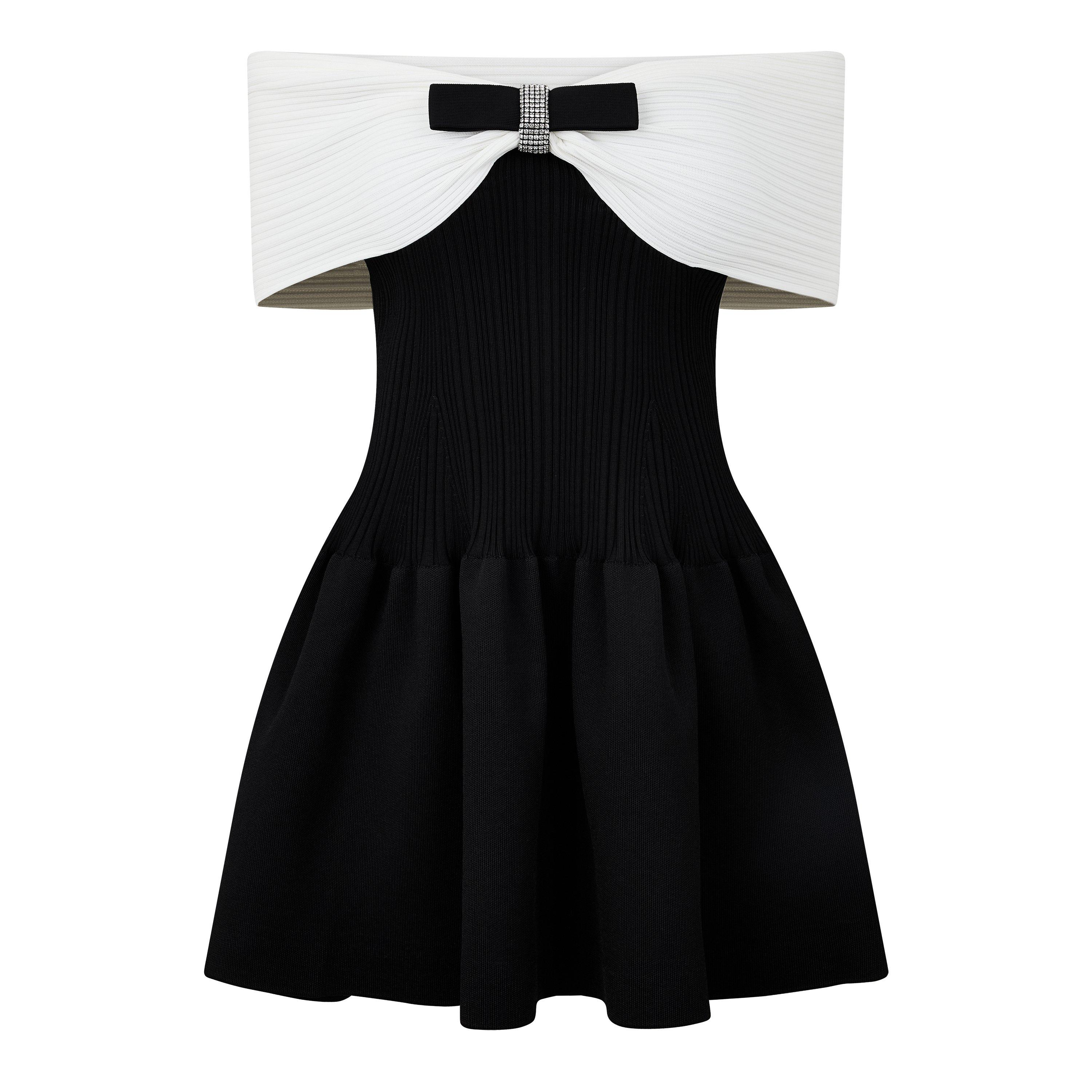 Knit Bow Mini Dress