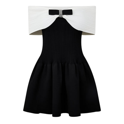 Knit Bow Mini Dress
