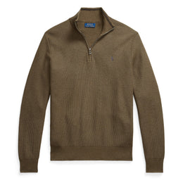 Mesh-Knit Cotton Quarter-Zip Jumper