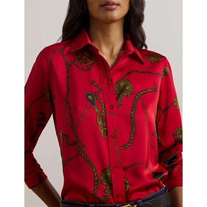 Classic Fit Print Charmeuse Shirt