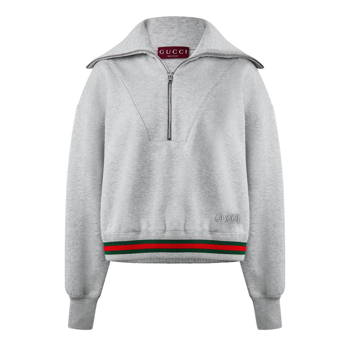 Cropped Web Half-Zip Jumper