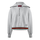 Cropped Web Half-Zip Jumper