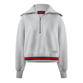 Cropped Web Half-Zip Jumper
