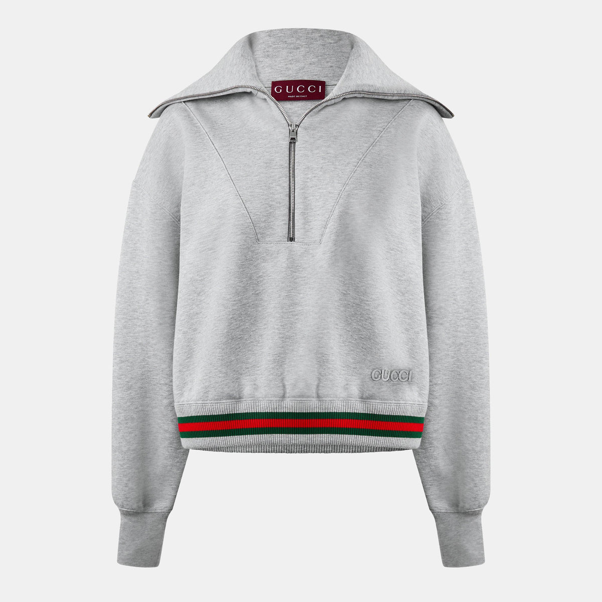 Cropped Web Half-Zip Jumper