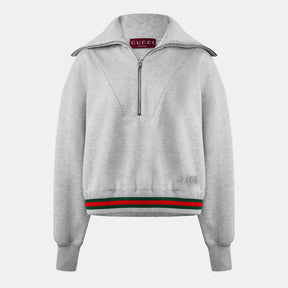 Cropped Web Half-Zip Jumper