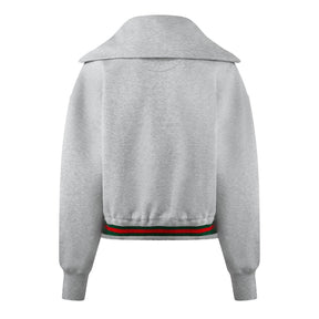 Cropped Web Half-Zip Jumper