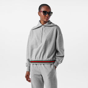 Cropped Web Half-Zip Jumper