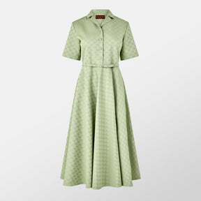 Monogram Print Gabardine Dress