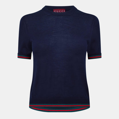 Crew Neck Knitted Wool Jumper