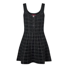 Lamé Button Dress