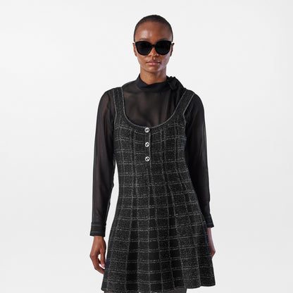 Lamé Button Dress