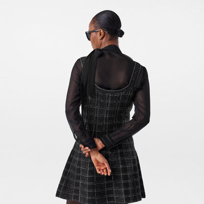 Lamé Button Dress