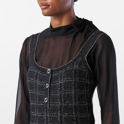 Lamé Button Dress