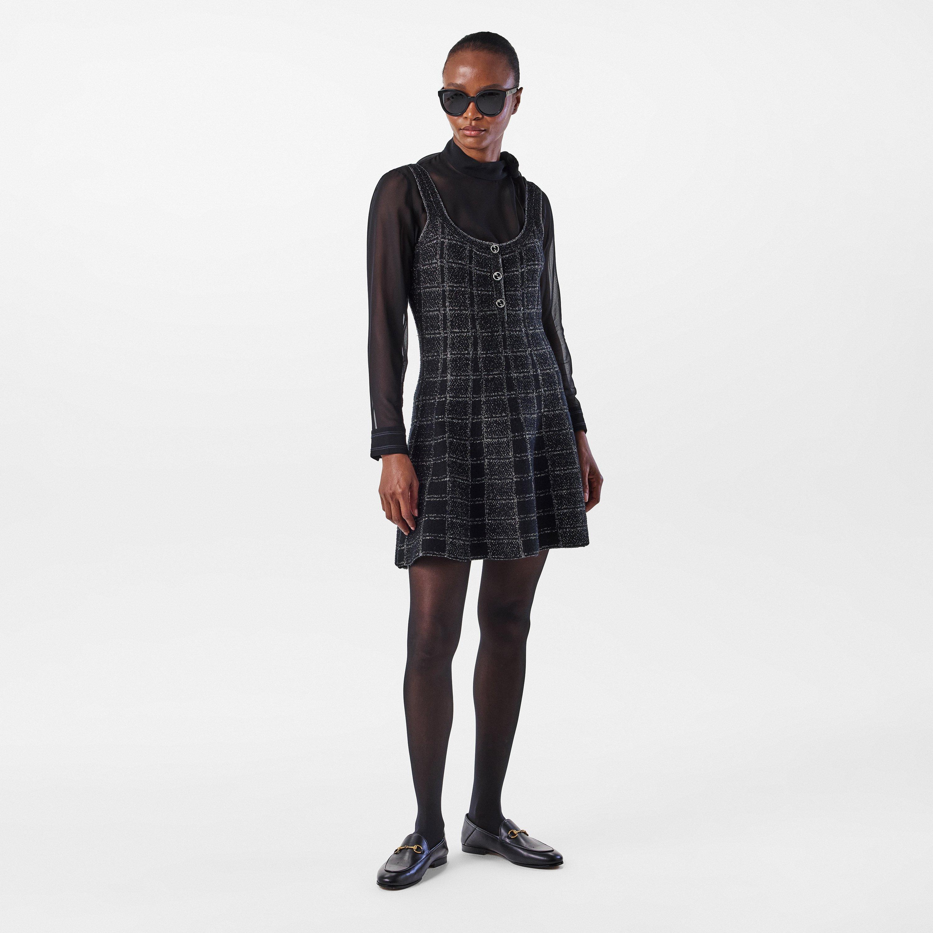 Lamé Button Dress