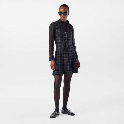 Lamé Button Dress