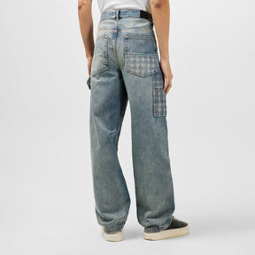 Monogram-Debossed Straight Jeans
