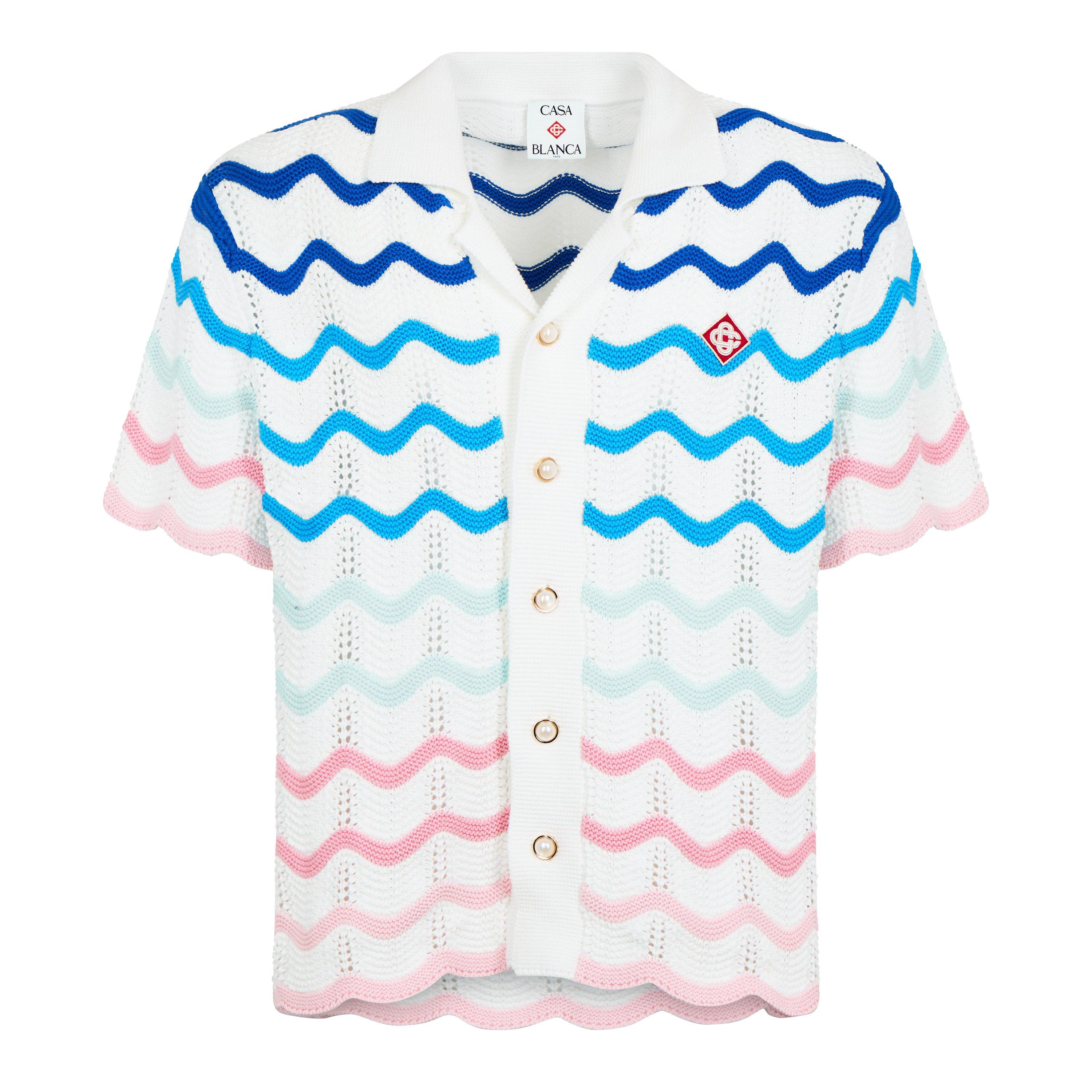Gradient Wave Crochet Shirt