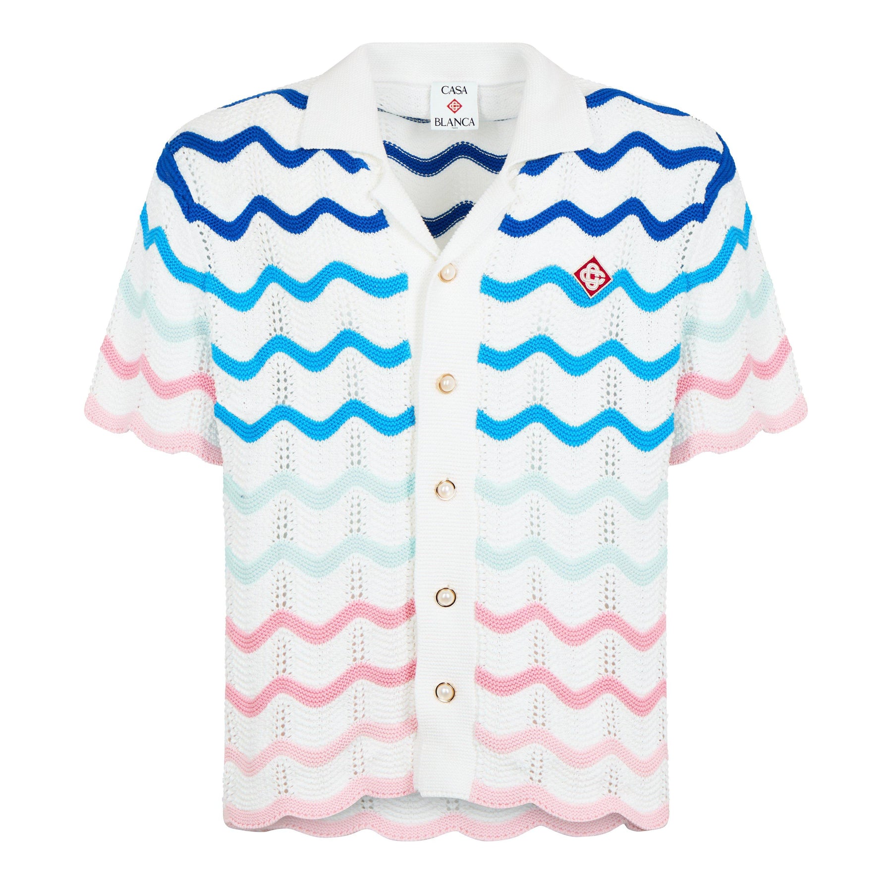 Gradient Wave Crochet Shirt