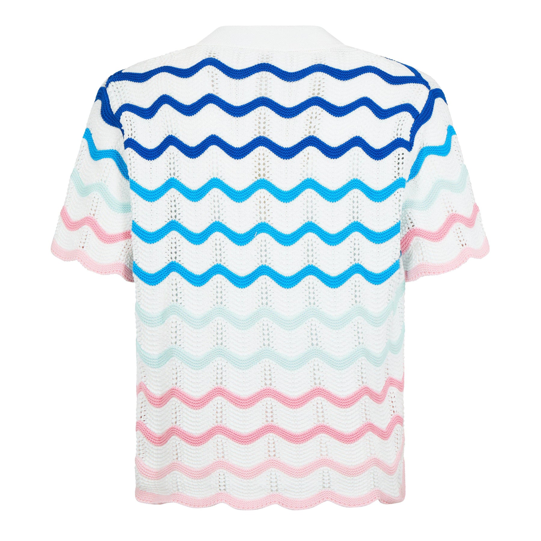 Gradient Wave Crochet Shirt