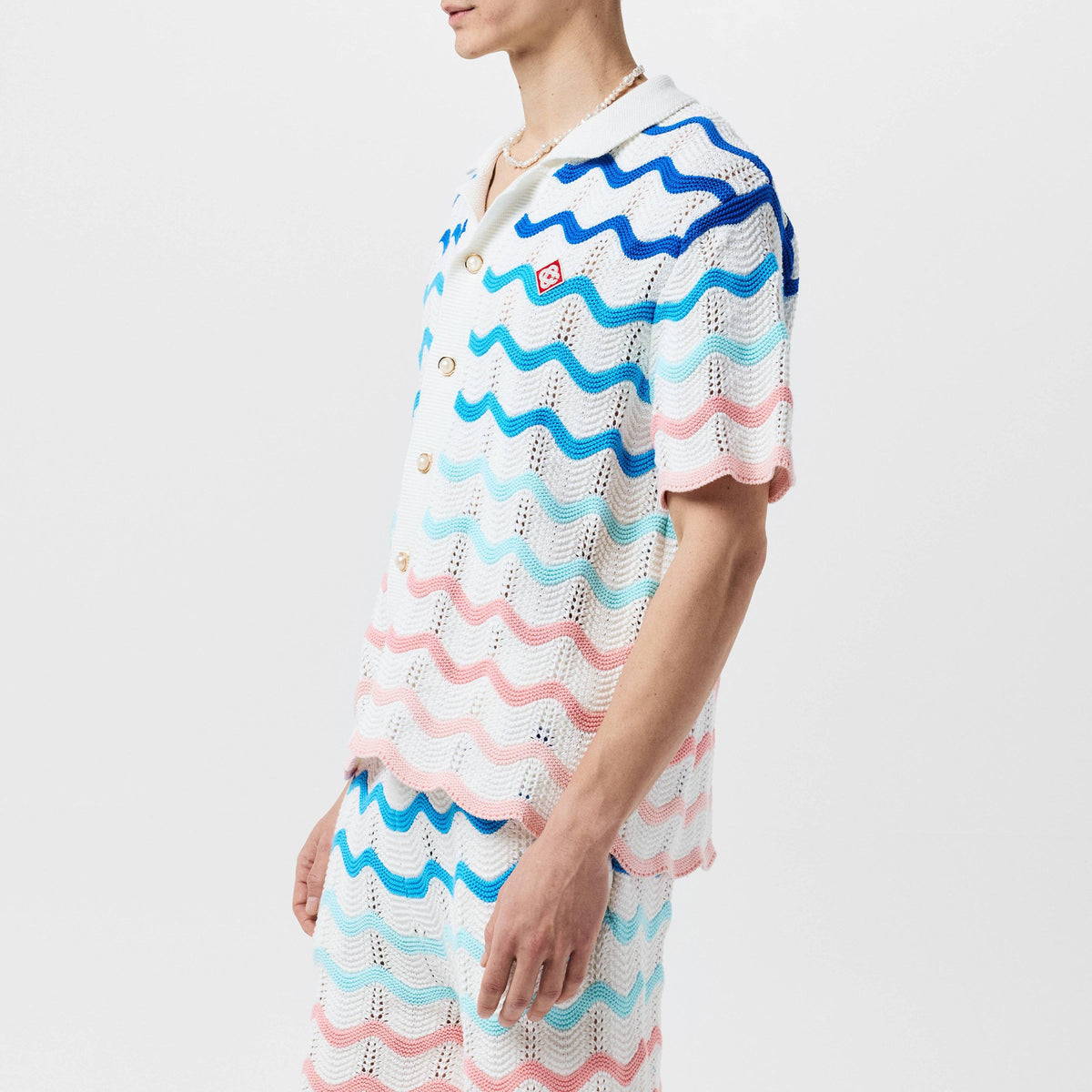 Gradient Wave Crochet Shirt