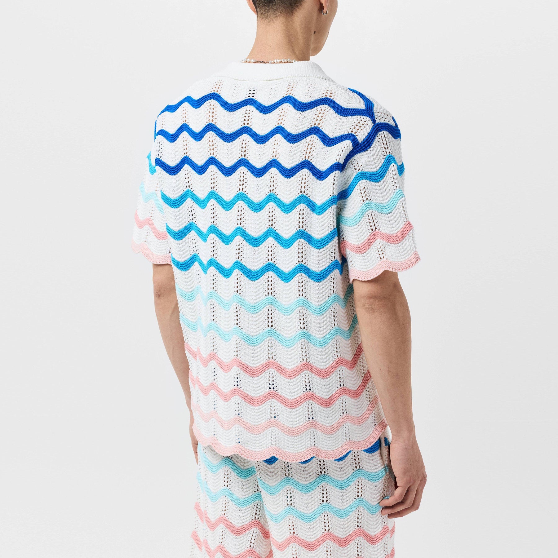Gradient Wave Crochet Shirt