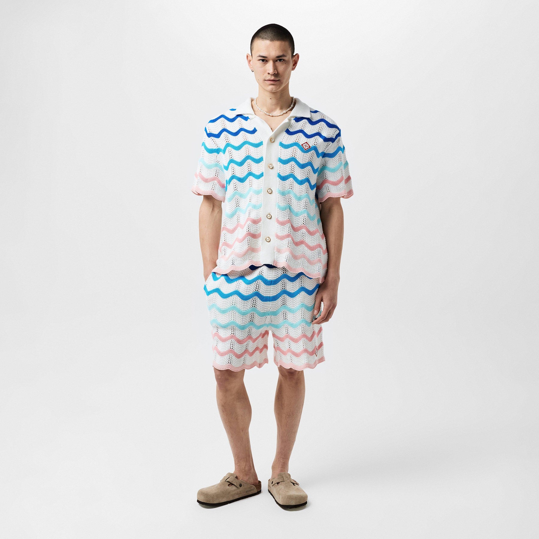 Gradient Wave Crochet Shirt