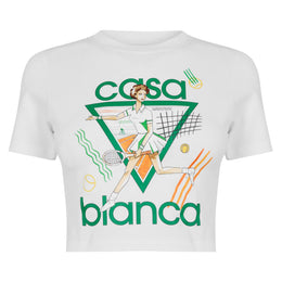 Women's Tennis Girl Cotton Cropped T-Shirt