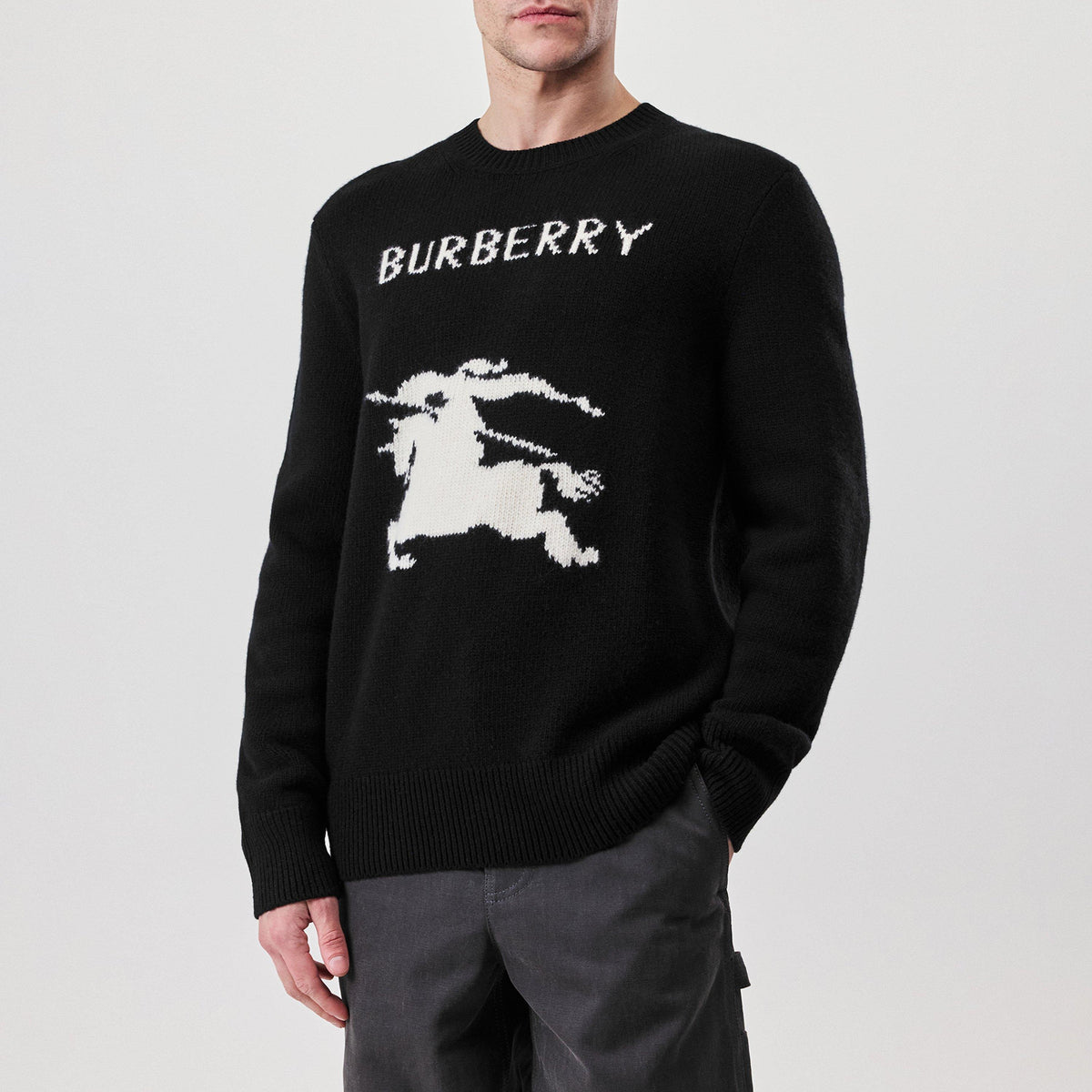 Cashmere Equestrian Knight Logo Knit Jumper