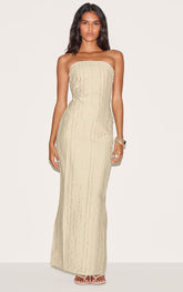 Sage Khaki Textured Frayed Mid Rise Maxi Skirt