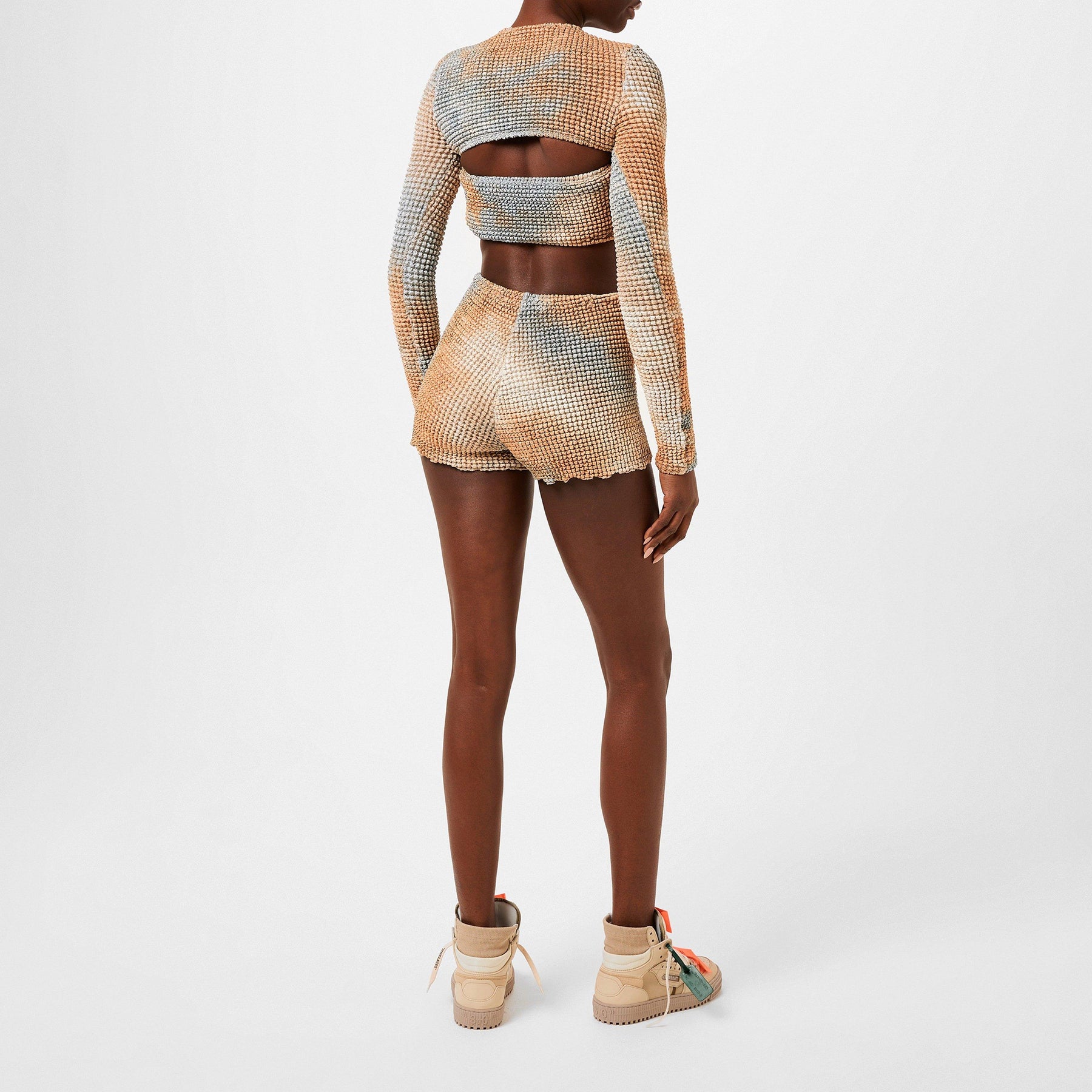 Women's Tie Dye Double Crop Top, Tie-Dye Design