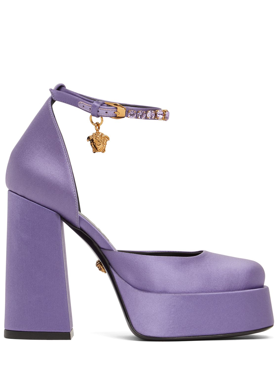 Versace 110mm Platform satin & viscose pumps