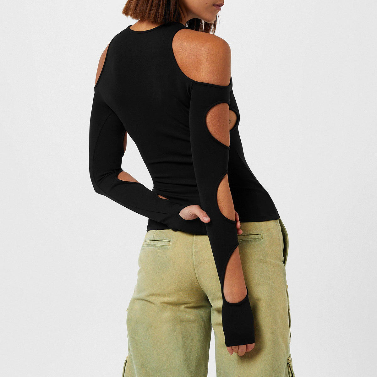 Women's  Cut Out Top, Cutouts Along Arms