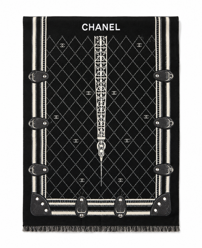 CHANEL Beauty Black Cashmere Silk Eiffel Scarf With Box – VIP Gift