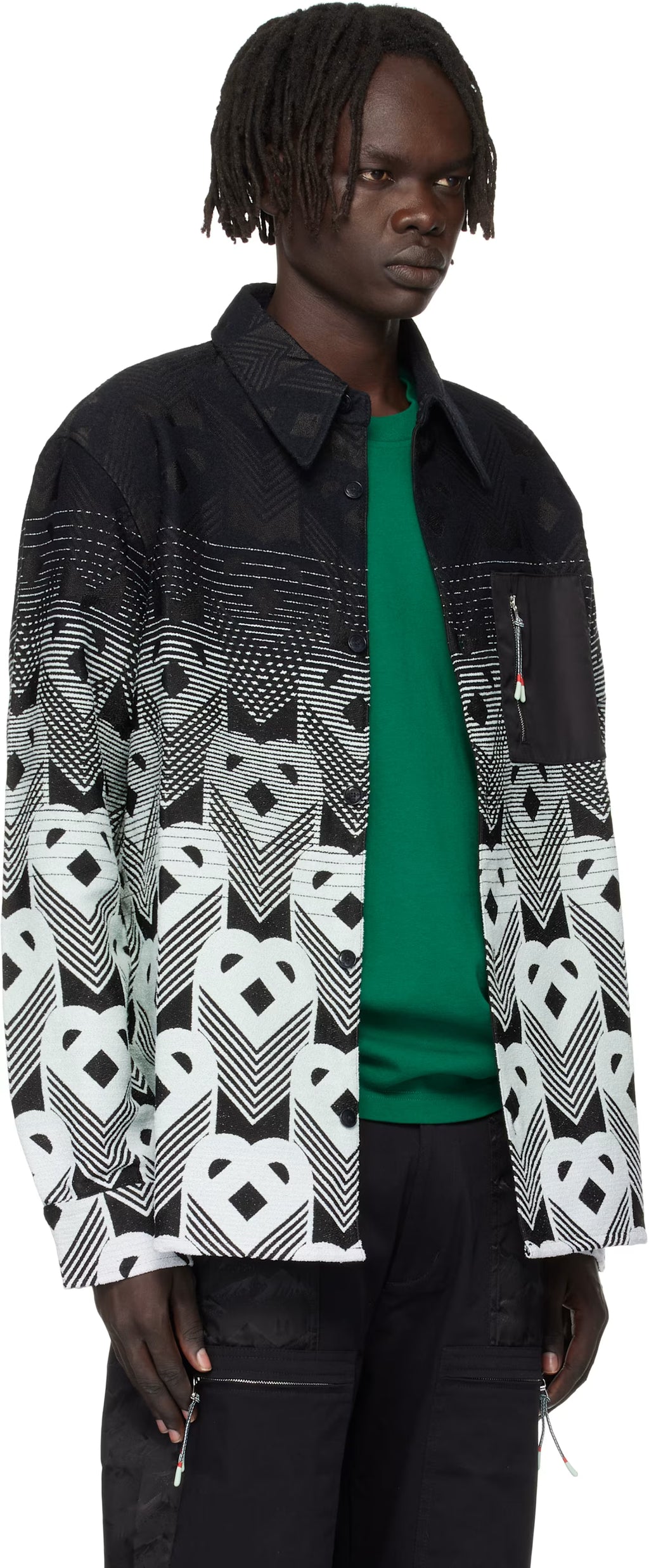 Black & Green Gradient Monogram Jacket