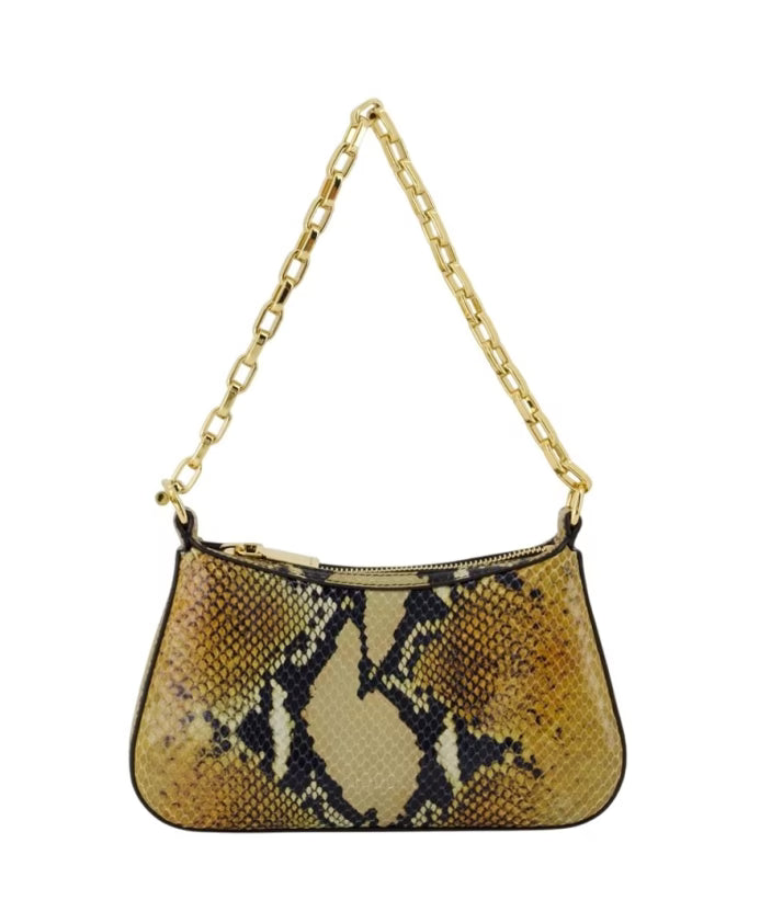 Brown Leather T Bar Mini Handbag