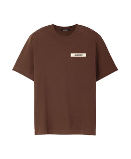 Jacquemus Brown Logo Patch Crew Neck T-shirt